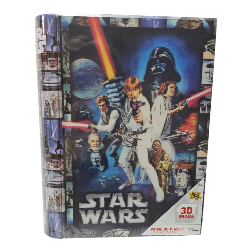 New Star Wars Prime 3D Puzzle 12x18" Disney Tin 300pc Luke Han Leia R2D2
